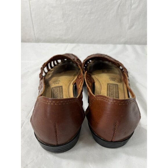 Predictions Leather Collections Women's Mule Woven Slip On Brown Sz 7.5 - Picture 10 of 12